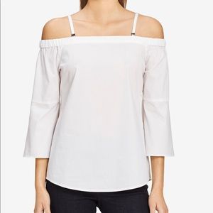 Calvin Klein OFF-SHOULDER FLUTTER SLEEVE TOP